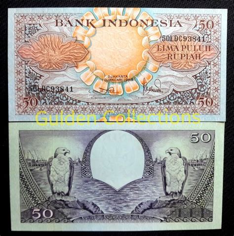 Jual Uang Kuno Indonesia 50 Rupiah Seri Bunga 1959 UNC Variasi 3 Huruf