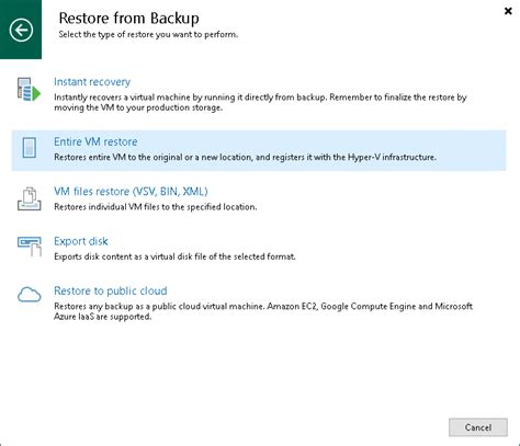 Step 1 Launch Full VM Restore Wizard User Guide For Microsoft Hyper V