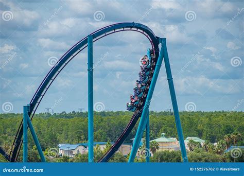 Terrific View Of People Having Fun Mako Roller Coaster At Seaworld