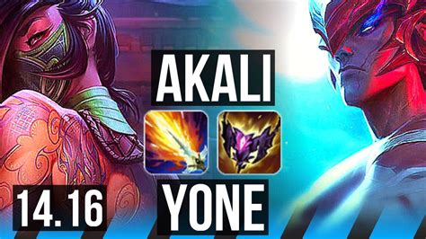 Akali Vs Yone Mid 10 1 4 700 Games Euw Grandmaster 14 16