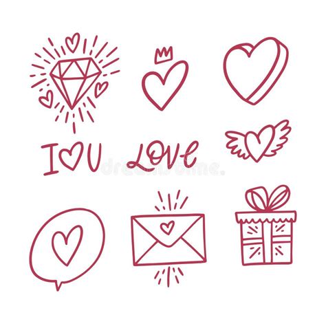 Love Doodle Set Stock Illustration Illustration Of Heart 31273447