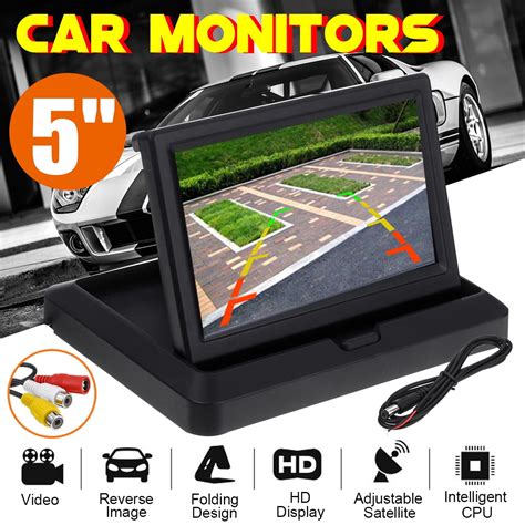 5" Foldable Car Monitor TFT LCD Monitor Reverse Two Video Inputs For ...