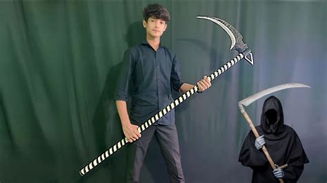 How To Make Death Scythe With Cardboard ☠️ Diy Death Scythe Making