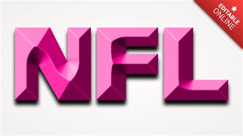 Nfl Pink Bevelled Text Effect Generator