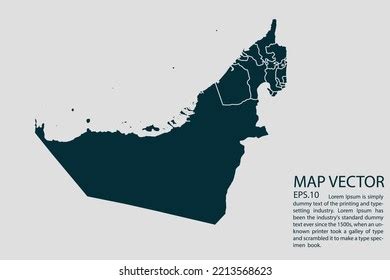 United Arab Emirates Map High Detailed Stock Vector Royalty Free