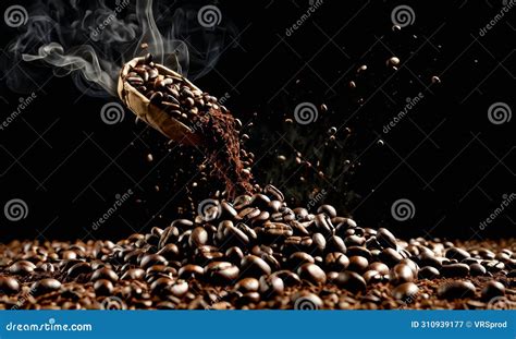 Roasted Coffee Beans Spill Stock Image Image Of Arabica