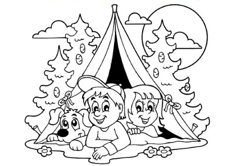 Coloriage Camping Sous La Tente