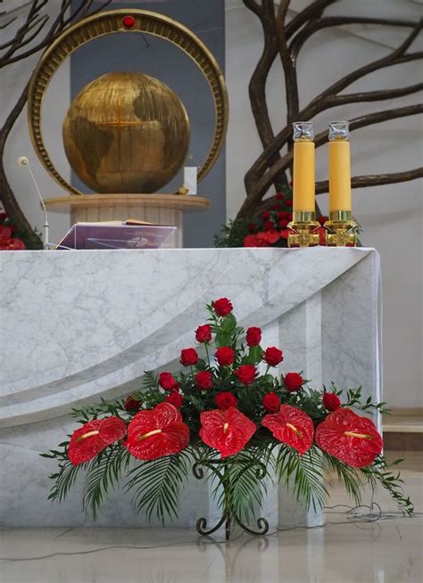 Red Flowers on Display