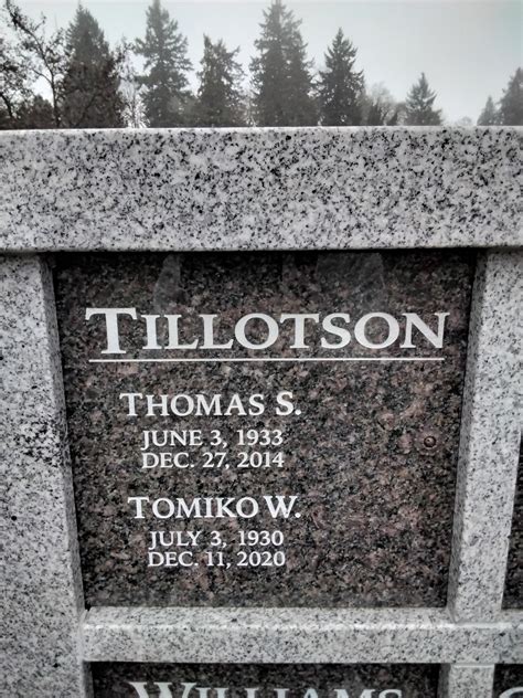 Tomiko W Tillotson 1930 2020 Find A Grave Memorial