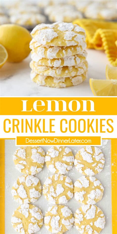 Lemon Crinkle Cookies Dessert Now Dinner Later