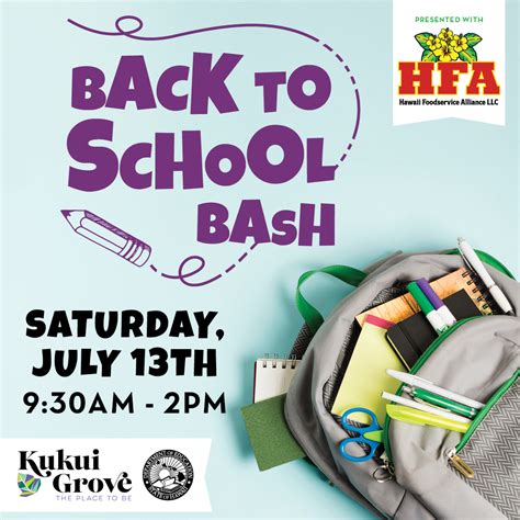 Back to School Bash School Supplies Giveaway 2024 | Kukui Grove Center