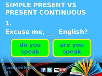 Simple Present Vs Present Continuous Part By Othmone Chihab Tpt