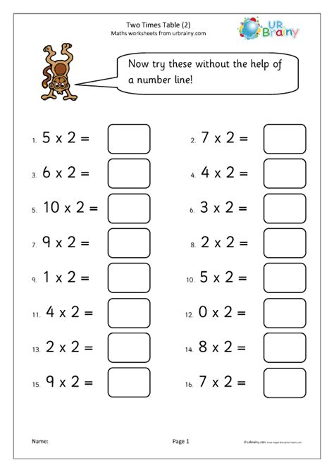 2x Table 2 Multiplication By