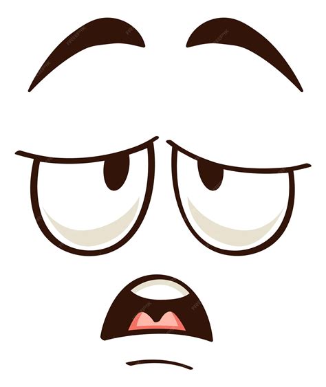 Premium Vector Tired Comic Face Exhausted Expression Cartoon Emoji