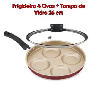 Frigideira Para Ovos Multiuso Antiaderente Tampa De Vidro Cm