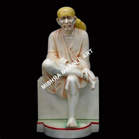 White Painted Marble Shirdi Sai Baba Statue For Worship At Best Price