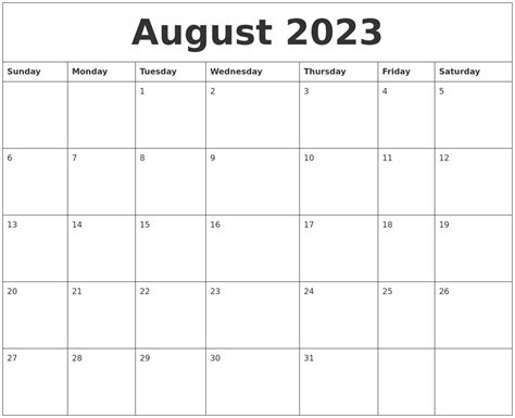 august 2023 printable monthly calendar - august 2023 blank calendar to print | printable monthly ...