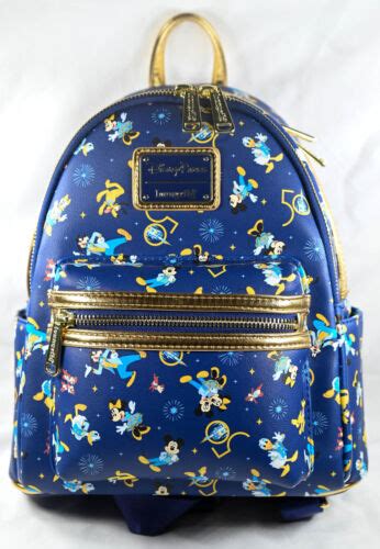 Walt Disney World 50th Anniversary Mickey And Friends Loungefly Backpack Purse 400936513337 Ebay