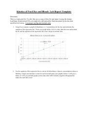 Kinetics Post Lab Report Template Pdf Kinetics Of Food Dye And Bleach