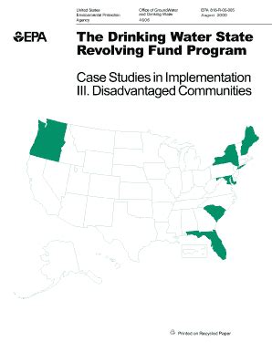 Fillable Online Epa The Drinking Water State Revolving Fund Program