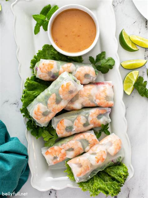 Fresh Spring Rolls With Peanut Sauce Belly Full