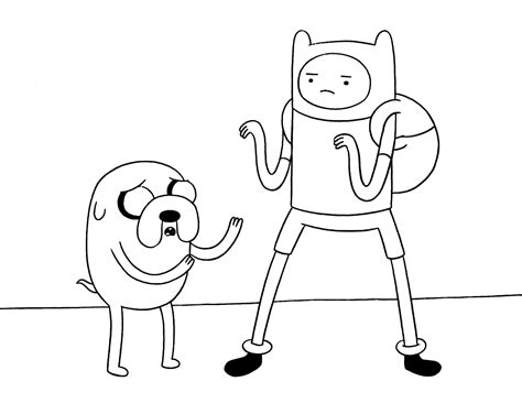 Simple Finn Y Jake Para Colorear Imprimir E Dibujar Coloringlib