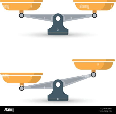 Scale Icons Set In Flat Style Weight Balance Vector Illustration On