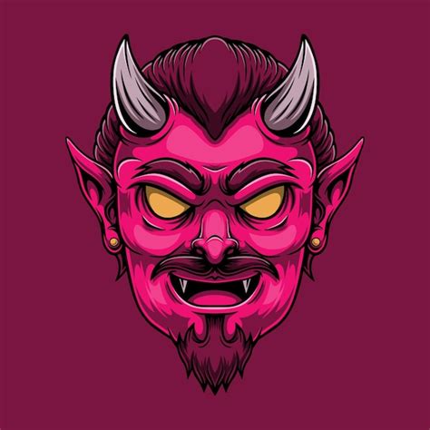 Ilustración de mascota de diablo aterrador Vector Premium