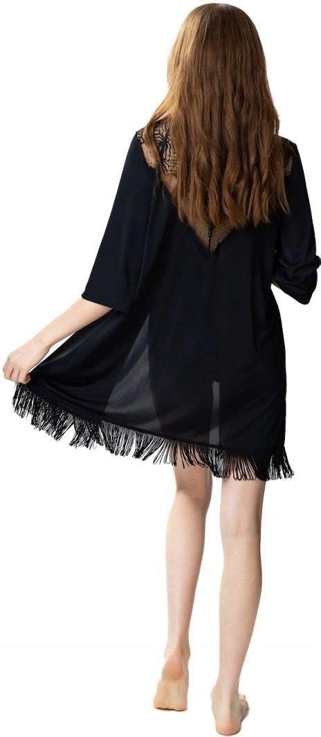 Mewa Lingerie Czarny Peniuar Damski Caryca Pi Kne Plecy Kolor Czarny R Ceny I Opinie