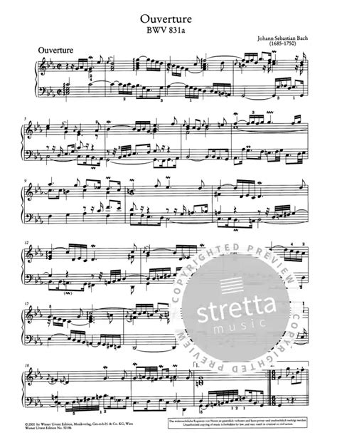 Französische Ouverture Bwv 831831a Von Johann Sebastian Bach Im Stretta Noten Shop Kaufen