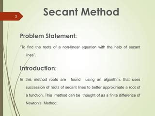 Secant Method PPT