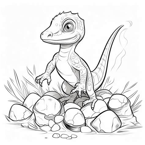 Baby Velociraptor Schl Pft Aus Ei Happycoloring Net