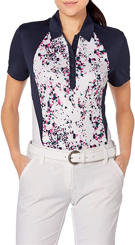 Pga Tour Womens Confetti Print Golf Polo Shirts