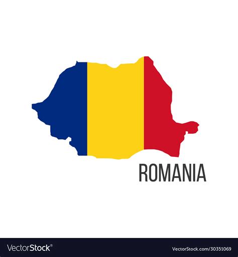 Romania flag map the flag country Royalty Free Vector Image