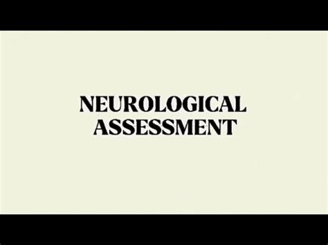 Neurological Assessment YouTube