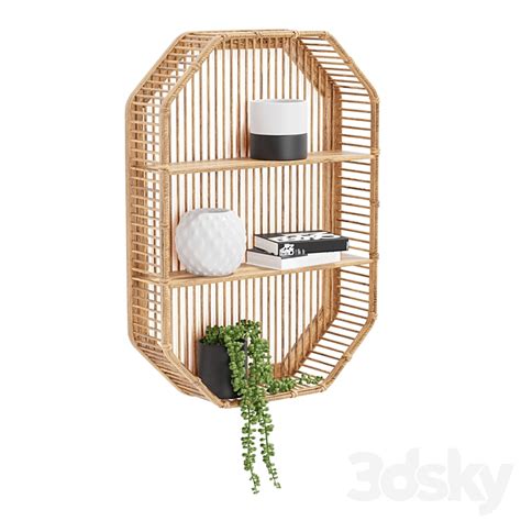 [3dsky] Bamboo Shelf Unit 3d Model New Update 2023