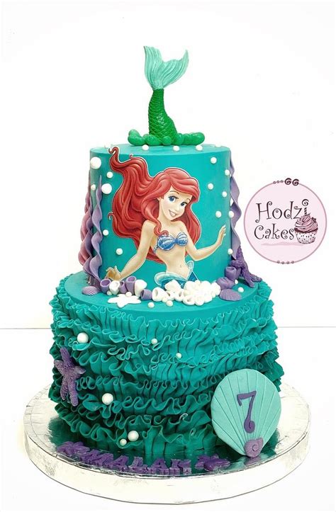 Ariel Mermaid Cake🪸🌊💜 - Decorated Cake by Hend Taha-HODZI - CakesDecor