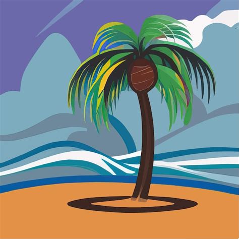 Premium Vector Palms Or Coconut Tree On Shore Summer Logo Templates