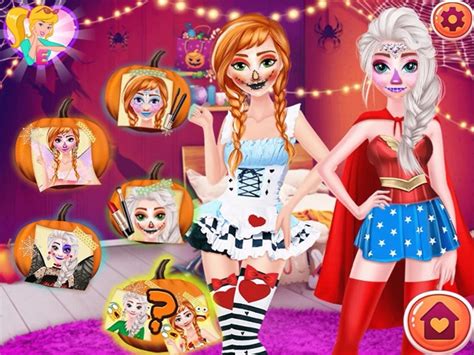 FROZEN SISTERS HALLOWEEN PARTY online game | POMU Games