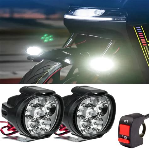 Farol Led Super Brilhante Branco Para Motocicletas Luz Frontal De