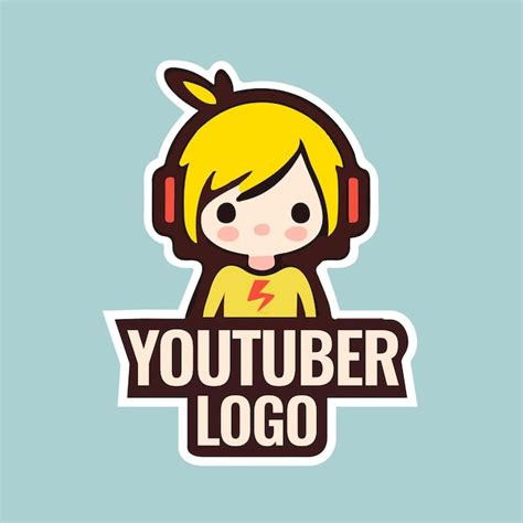 Premium Vector | A cartoon character with a logo for youtube logo