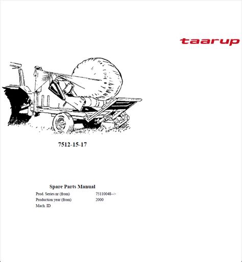 Taarup 7512 7515 7517 Spare Parts Manual for Bale wrapper - Agri Parts Manuals and Catalogs