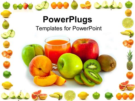 PowerPoint Template A Number Of Fruits With White Background 13080