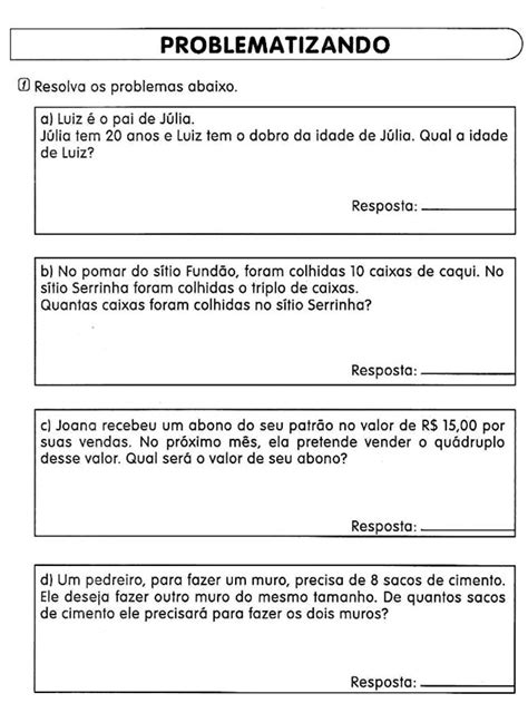 Ensinando E Aprendendo Situa Es Problemas Envolvendo As Quatro Opera Es