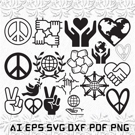 Peace Sign Svg Peace Signs Svg Peace Svg Signs Peace Svg Ai Pdf Eps Svg Dxf Png Etsy