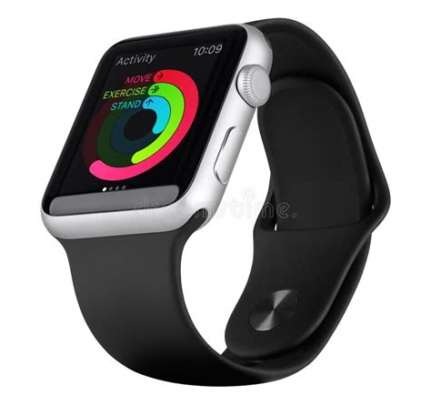 Apple Watch Sport Silver Aluminum Case With Black Sport Band Editorial