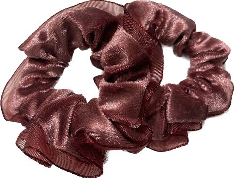 Bling Welurowa gumka do włosów scrunchie 2szt z koronką brudny