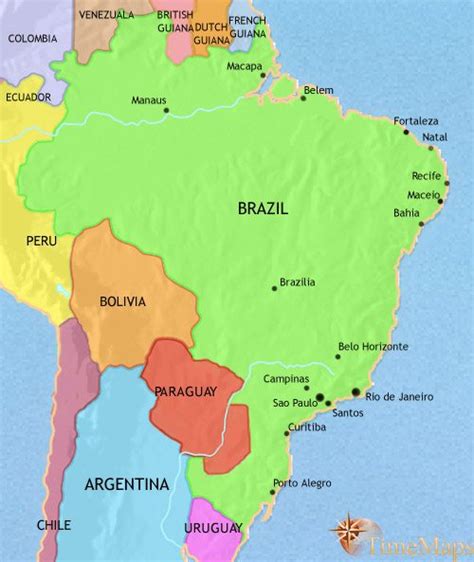 Map of Brazil in 1960: Mid-Twentieth Century History | TimeMaps