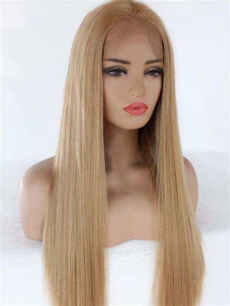 27 Strawberry Blonde Long Straight Lace Front Wig Synthetic Wigs Babalahair