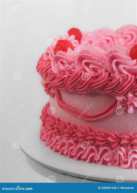 Delicious Pink Birthday Cake Stock Photo Image Of Pink Food 282091538